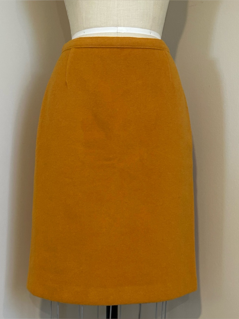 VTG Rust Pumpkin Wool Midi Pencil Skirt Sz 8